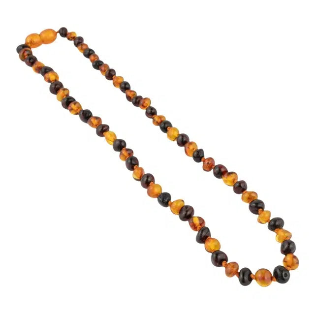 Colar de Âmbar Bebê Cereja com Mel Escuro 32-33 cm