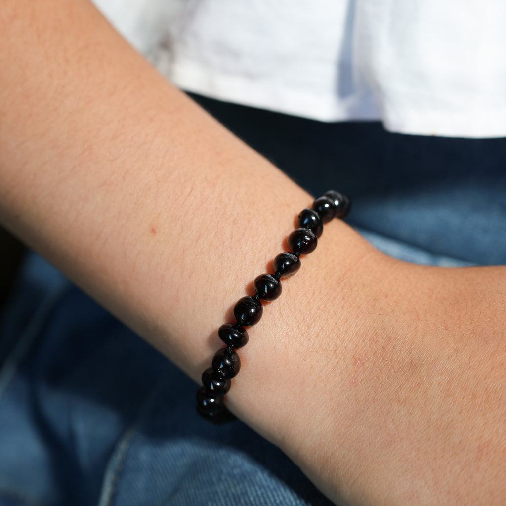 Pulseira de Âmbar Báltico Cereja Polido 18-20 cm