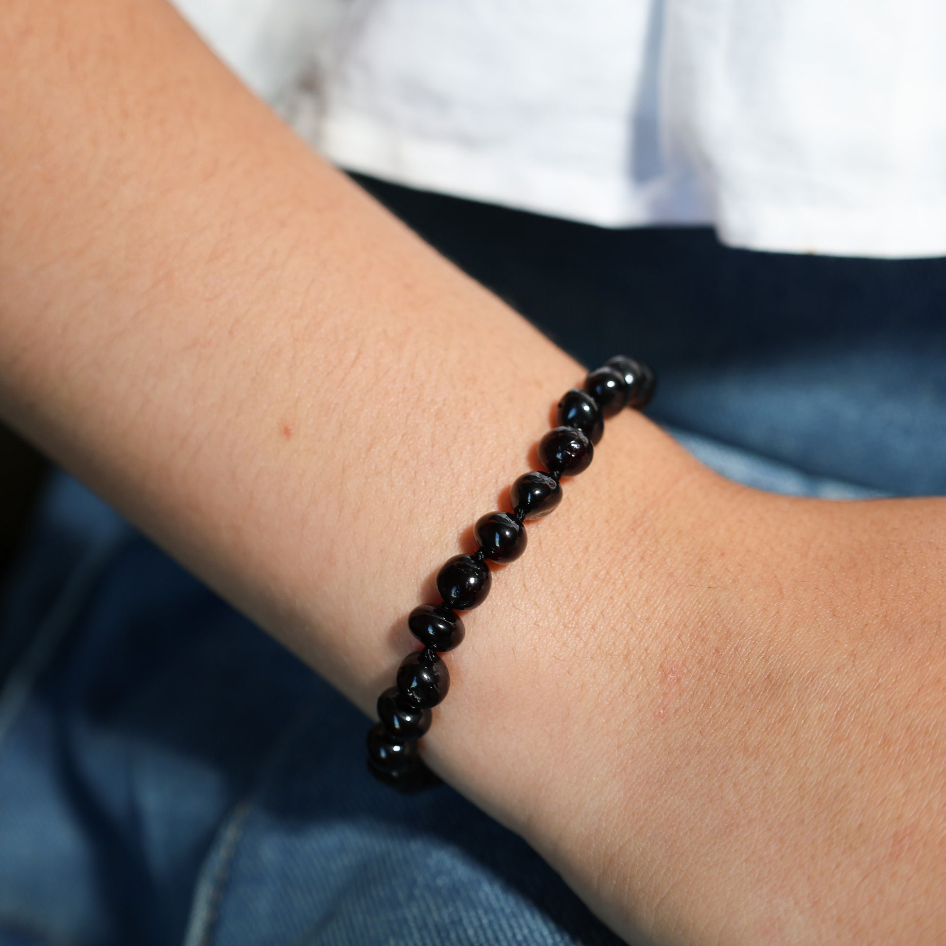 Pulseira de Âmbar Báltico Cereja Polido 18-20 cm