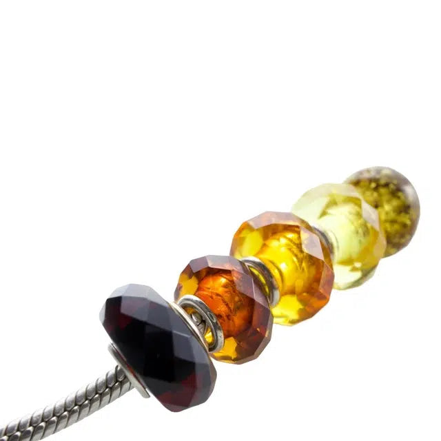 Pingente de Âmbar Báltico “Charm Diamond” para Pulseiras Pandora ou Vivara – Consultar as Cores