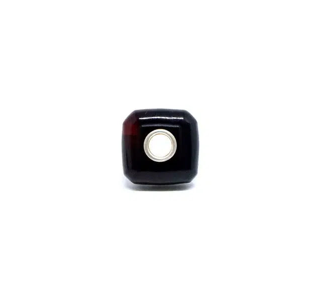 Pingente de Âmbar Báltico “Charm Quadrado Cereja” para Pulseiras Pandora ou Vivara