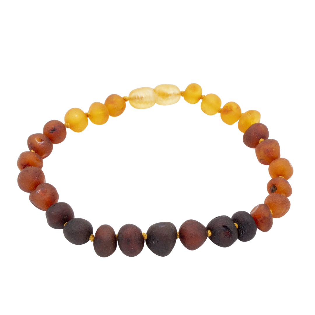 Pulseira de Âmbar Báltico Arco Íris Não Polido 15 cm