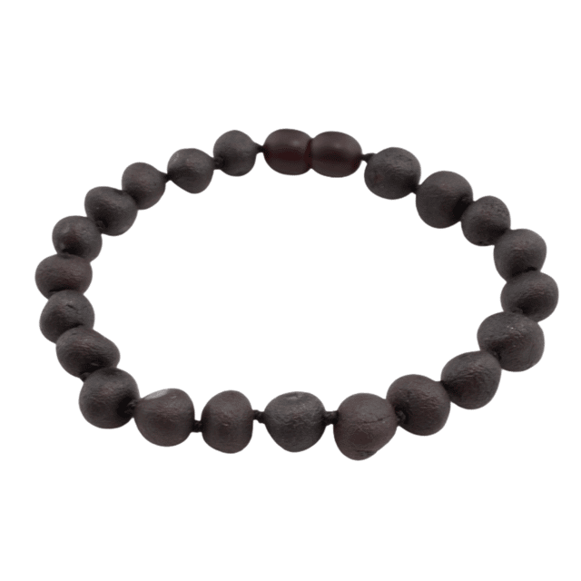 Pulseira de Âmbar Báltico Cereja Não Polido 15 cm