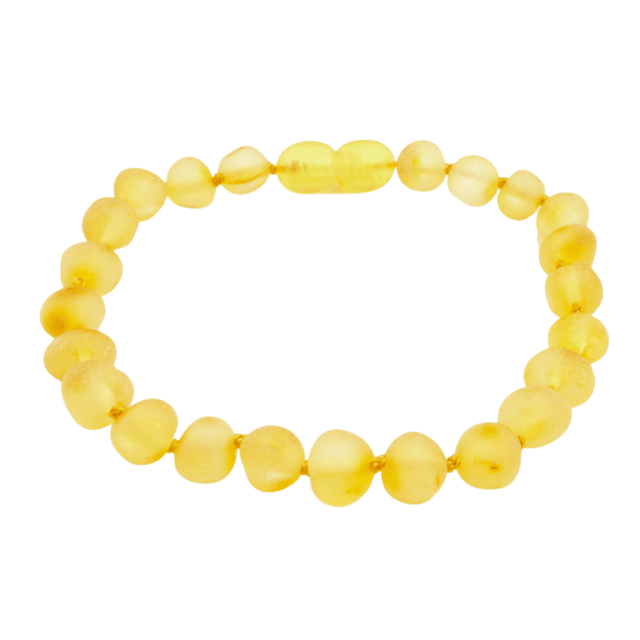Pulseira de Âmbar Báltico Limão Não Polido 15 cm
