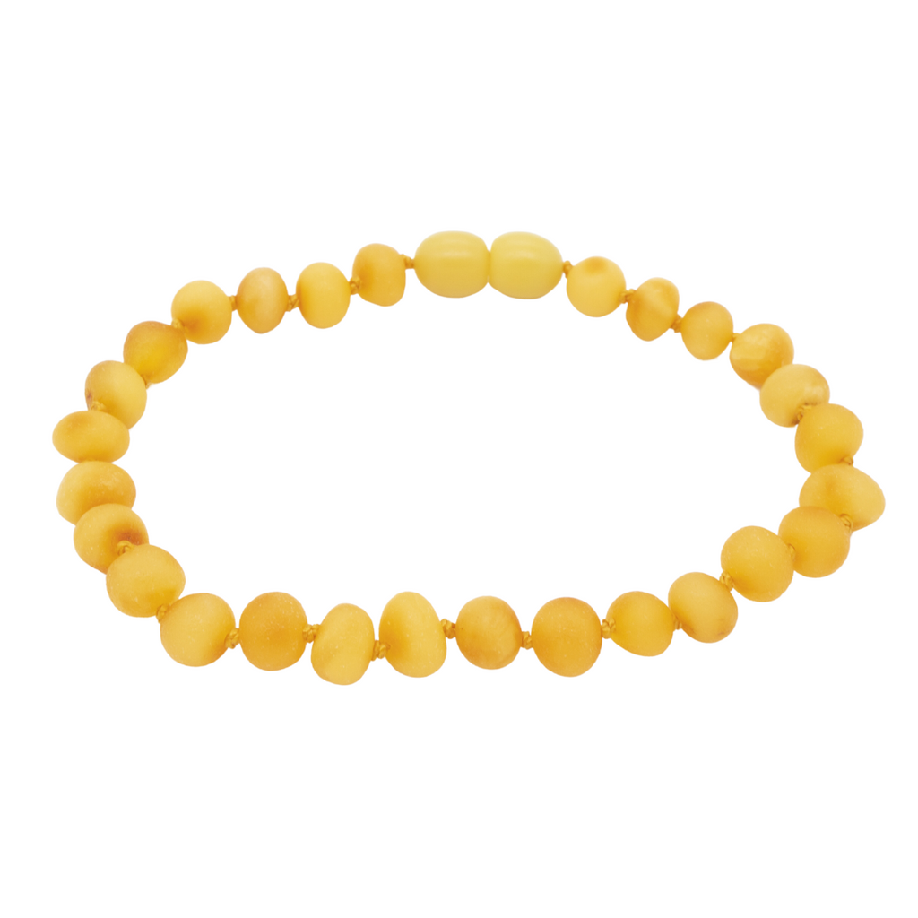 Pulseira de Âmbar Báltico Milky Não Polido Adulto 18-20 cm